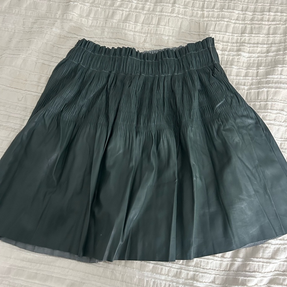 7 For All Mankind Dark Green A-Line Skirt